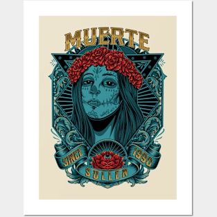 Muerte The Rose Girl Posters and Art